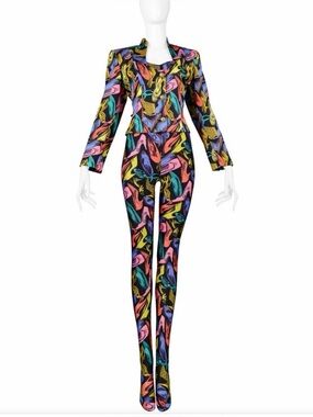 Salvatore Ferragamo Multicolor Printed Jumpsuit Set - Black Base